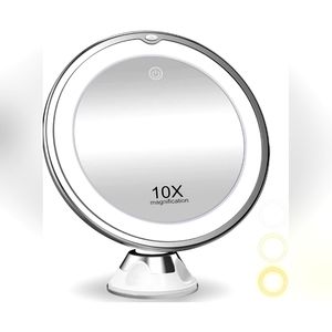 Magnifying Makeup Mirror 10X LED 3color Touch Screen Battery Mounted Adjustable